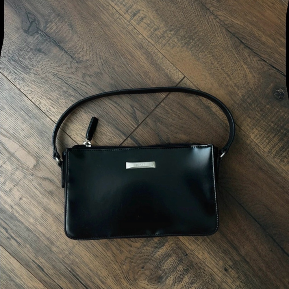 Sleek Black Patent Handbag